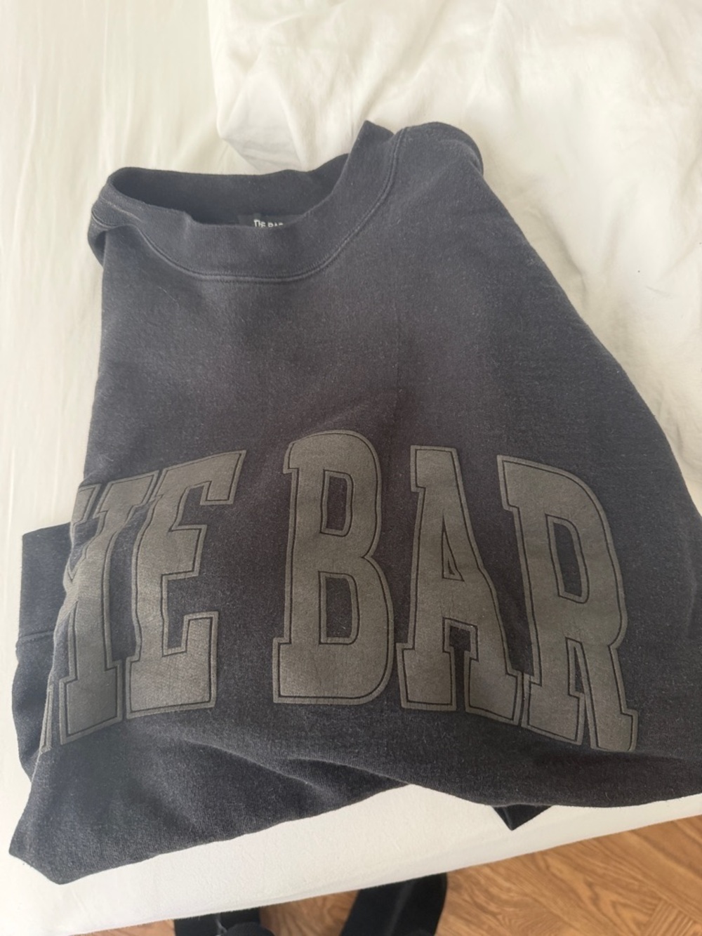 The Bar Black Crewneck Sweatshirt with Large Front Logo